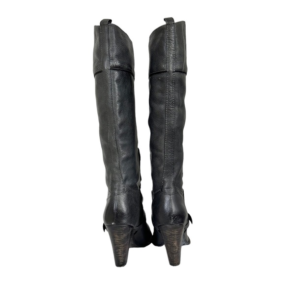 Sam Edelman Naharra Knee High Graphite Leather Heeled Boots Size 8.5 - Picture 9 of 16